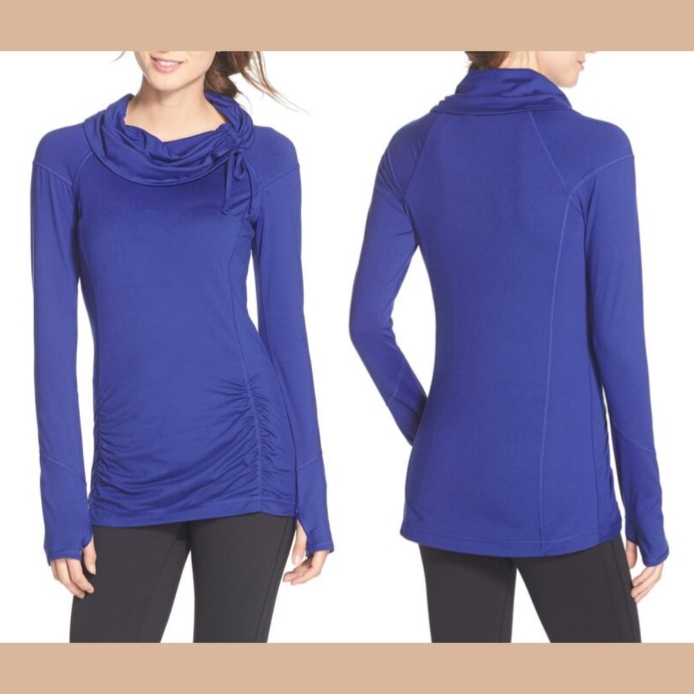 NEW!‎ Zella All Out Ruched Pullover Top in Purple/Amazon [SZ XS ]